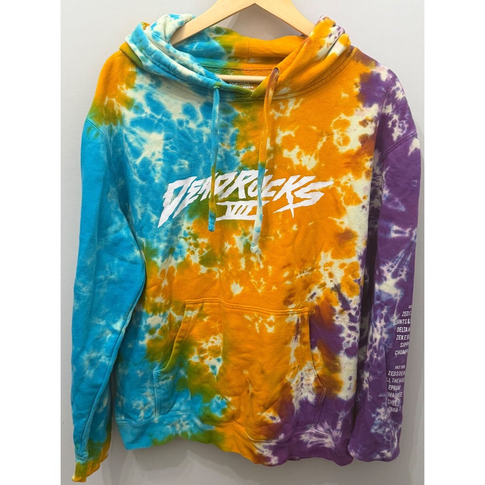 Zeds Dead Deadrocks VII First Show Back Tie-Dye Hoodie Size Medium